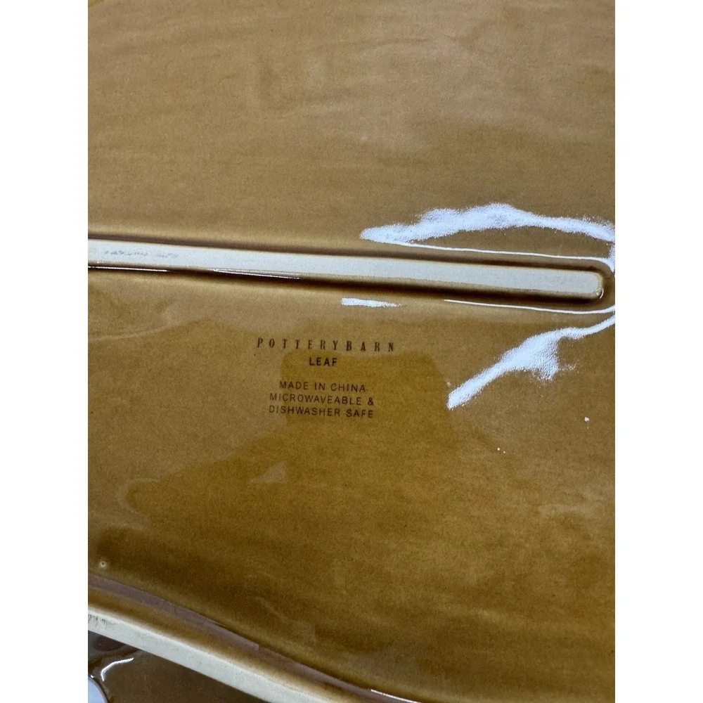 Pottery Barn Brown‎ Harvest Leaf 2 0 x 12 1/2 Inch Ceramic Platter